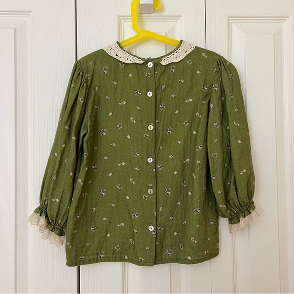 🆕Baby Organic Adele Blouse Green Aop 8Y - Picture 7 of 12
